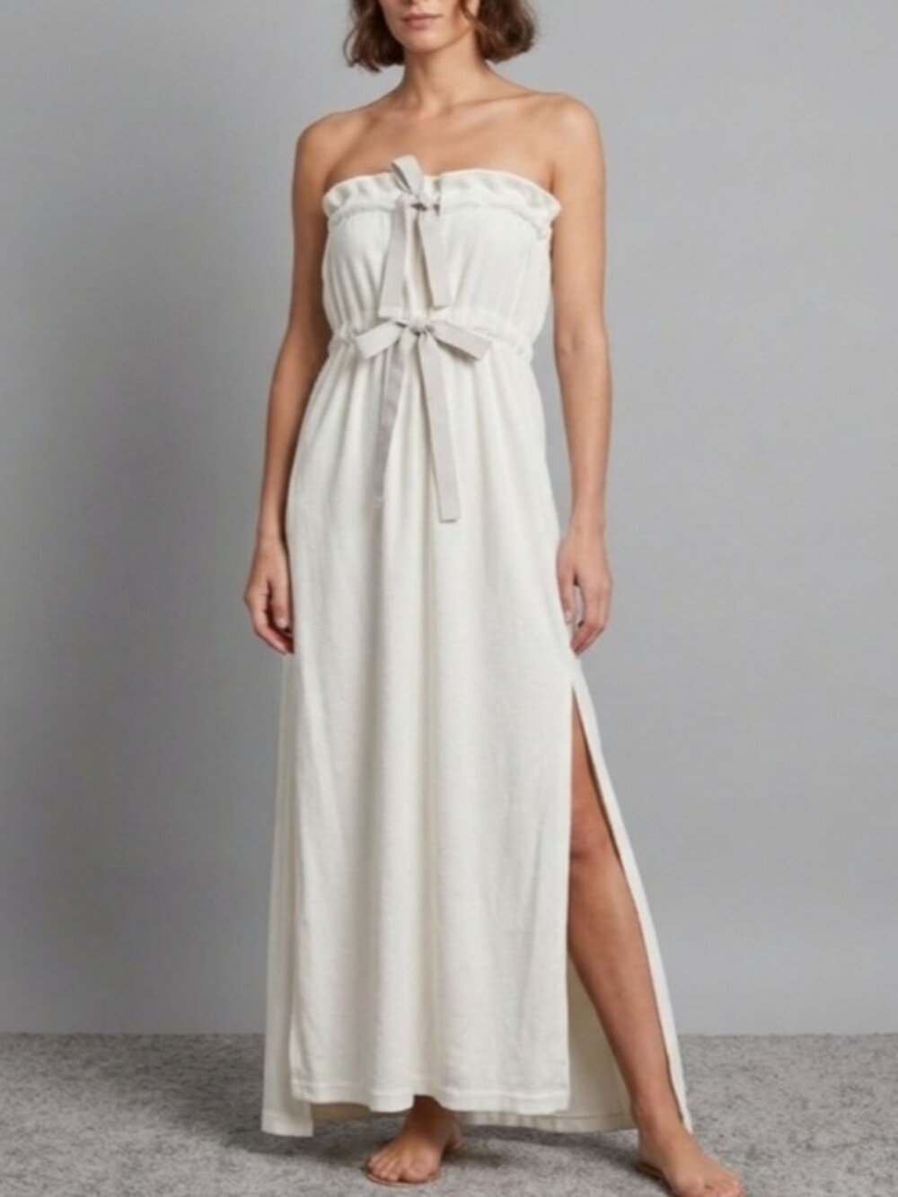 Zero + Maria Cornejo cream size 6 cream strapless dress fits Small to Medium